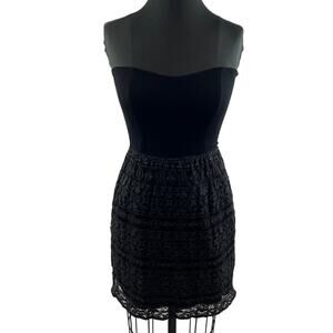 Eight Sixty Black Tubetop Lace Bottom Classic Simple Y2K Dress Size S Small